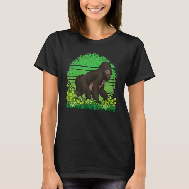 Monkey Wildlife Gorilla Ape Retro Gorilla T Shirt (Framsida)
