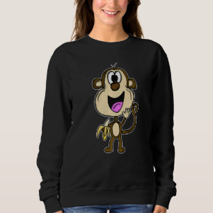 Monkey with Banana Kids Animal Safari Monkey Rolig T Shirt