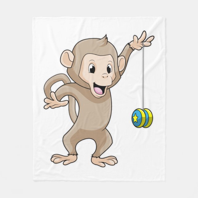 Monkey with Yo-yo Fleecefilt (Framsidan)