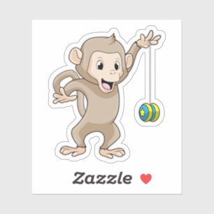 Monkey with Yo-yo Klistermärken