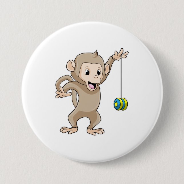 Monkey with Yo-yo Knapp (Framsida)