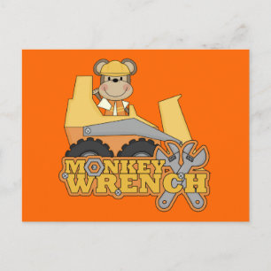 Monkey Wrench Bulldozer T-shirts och Gifts Vykort