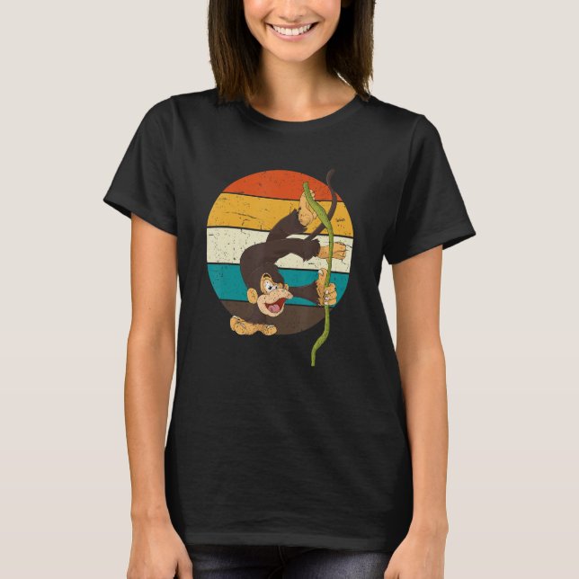 Monkey Zoo Animal Retro Monkey Chimpanzant T Shirt (Framsida)