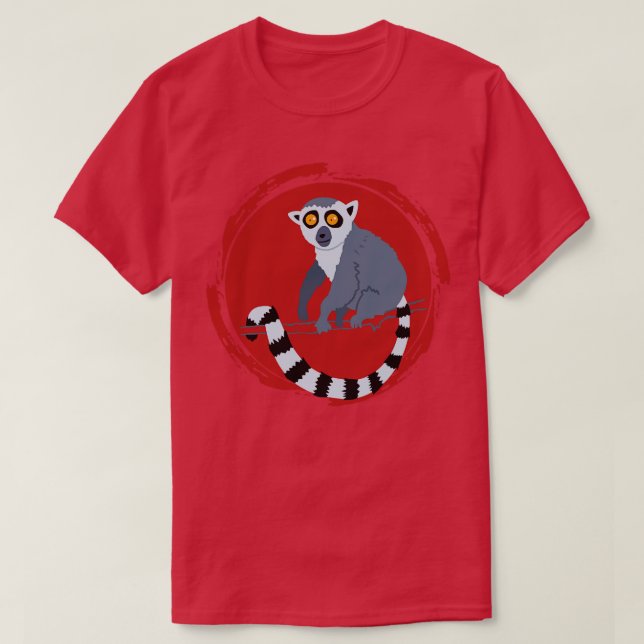 Monkey Zoo Keeper Gift Animal Lemur T Shirt (Design framsida)