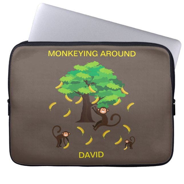 "Monkeying Around" Laptop Fodral (Framsidan)