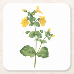 Monkeyros (Mimulus sp.) från Redouté Underlägg Papper Kvadrat