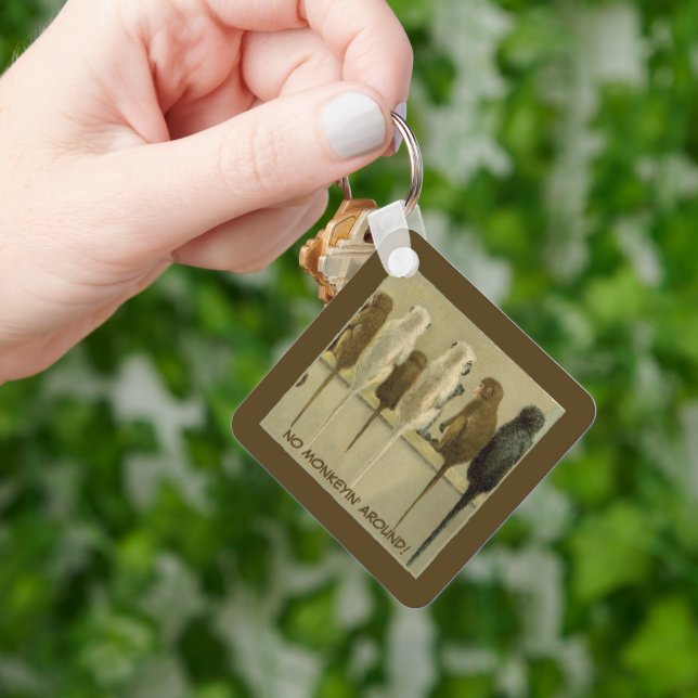 Monkeys Business Birthday From Group Personalized Nyckelring (Hand)