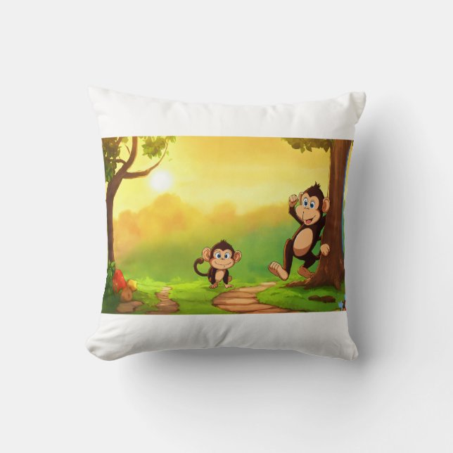 Monkey's Morning Swing Kudde (Framsida)