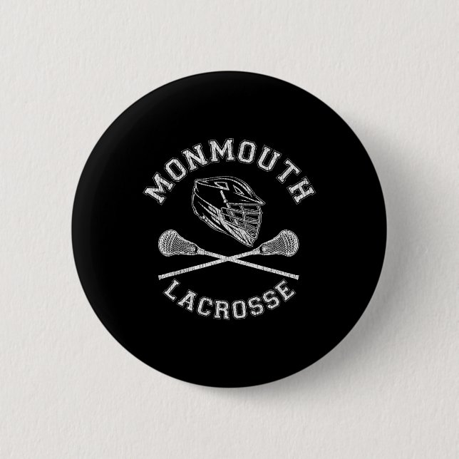 Monmouth Lacrosse Vintage Distress Retro Lax Knapp (Framsida)