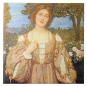 Monna Giovanna (av Edward Robert Hughes) Kakelplatta