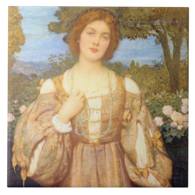 Monna Giovanna (av Edward Robert Hughes) Kakelplatta (Framsidan)