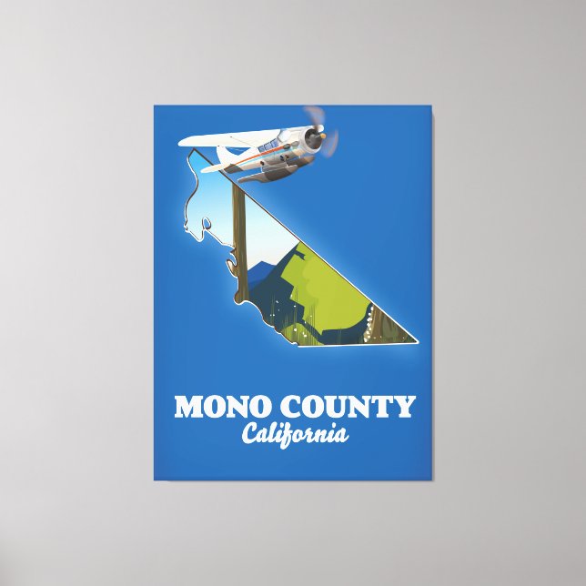 Mono County California karta Canvastryck (Framsida)