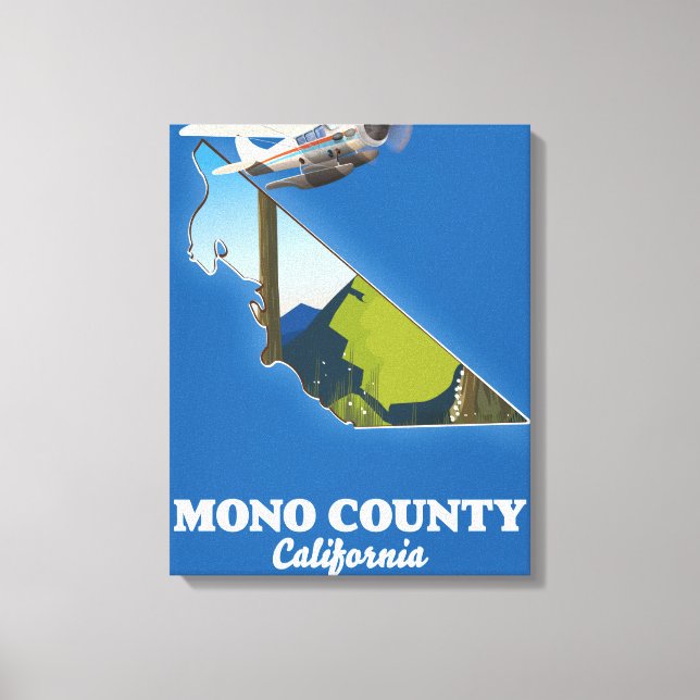 Mono County Kalifornien karta Canvastryck (Framsida)