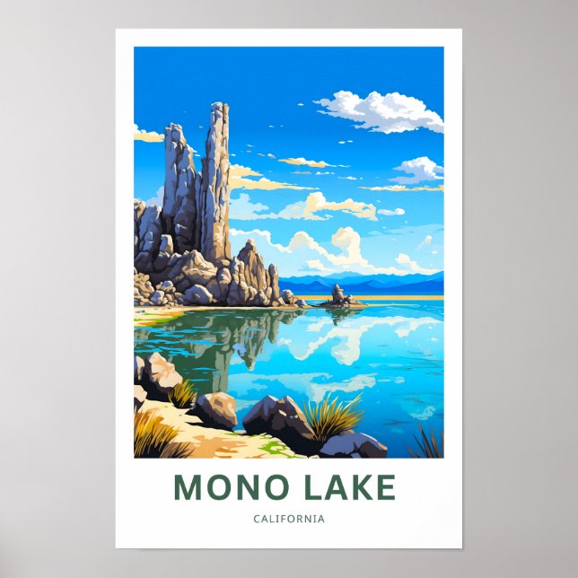 Mono Lake California Travel Skriv ut Poster (Framsidan)