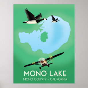 Mono Sjö,Mono County, California-reseaffisch Poster