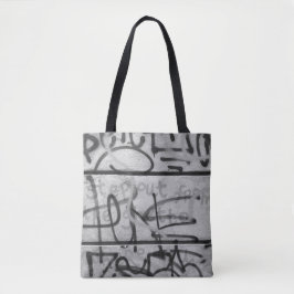 Mono Urban Graffiti Stil Tote Bag Tygkasse