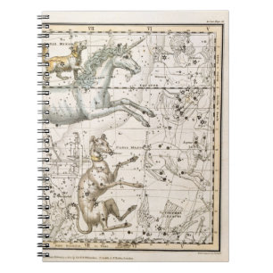 Monoceros från "en himmelsk kartbok", pub. i 1822 anteckningsbok med spiral