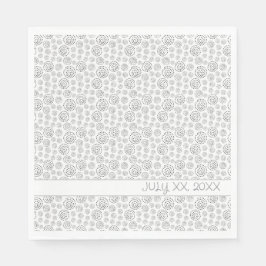 Monochromatic Black Geometric Swirls Pattern Pappersservett