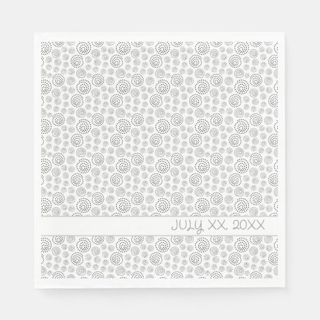 Monochromatic Black Geometric Swirls Pattern Pappersservett (Framsidan)