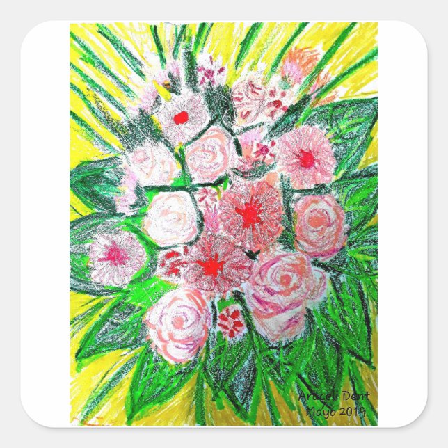 Monochromatic  fyrkantigt klistermärke (Framsida)