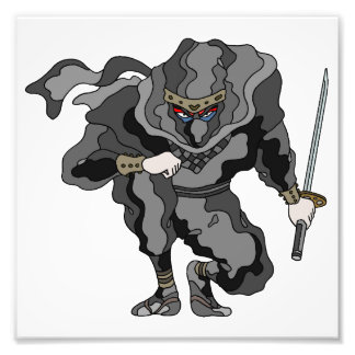 Monochromatic Japanese ninja characters. Fototryck