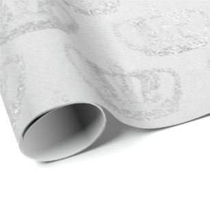 Monochromatic kronaPrincess Gråna Glam Vip för Presentpapper