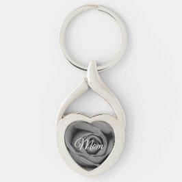 Monochromatic mammarometall Keychain Twisted Heart Silverfärgad Nyckelring