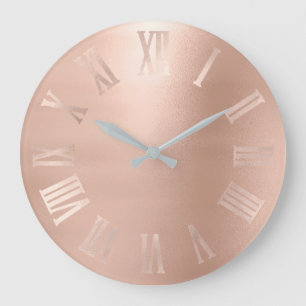Monochromatic rosa ros guld- metalliska romerska stor klocka
