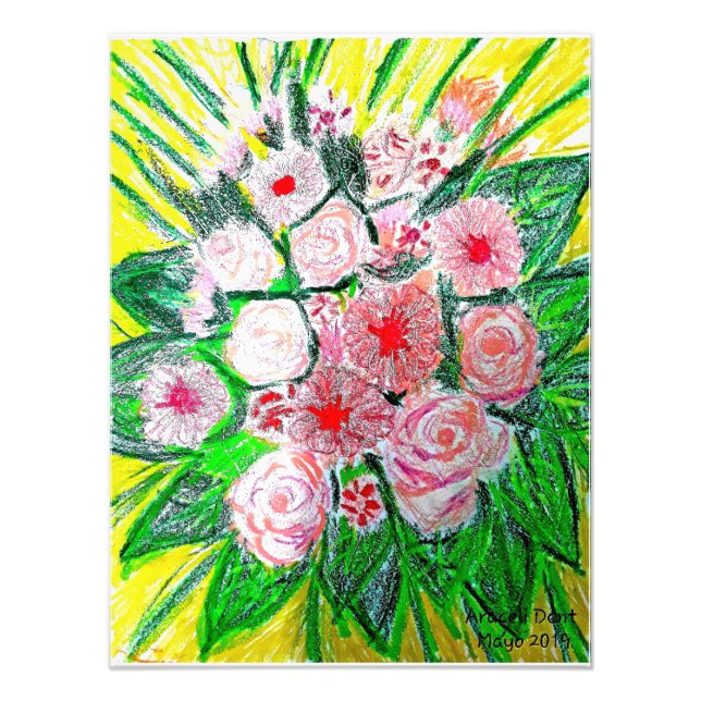 Monochromatic, Rosas, Dianthus caryophyllus,  Gerb Fototryck (Framsidan)