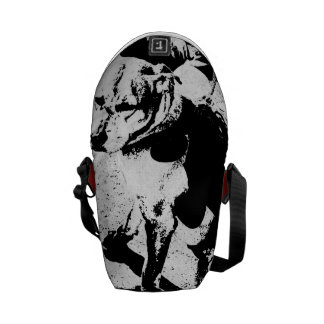 Monochromatic "svartvit" mycket kall pitbull messenger bag