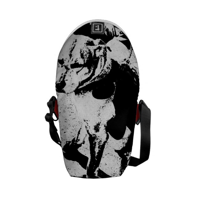 Monochromatic "svartvit" mycket kall pitbull messenger bag (Öppen Baksida)