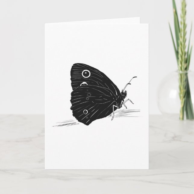 Monochrome Butterfly Card Kort (Framsida)