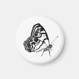 Monochrome Butterfly Magnet