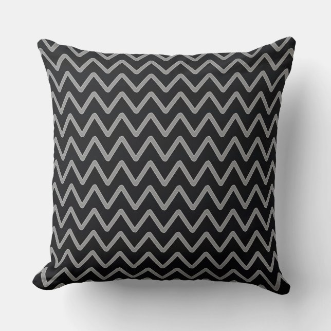 Monochrome Chevron Dekorativ kudde (Framsida)