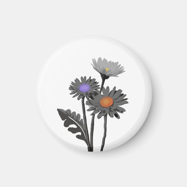 Monochrome Daisys magnet (Framsidan)