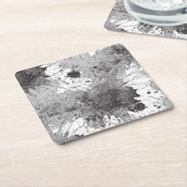 Monochrome dye stains underlägg papper kvadrat (Vinklad)