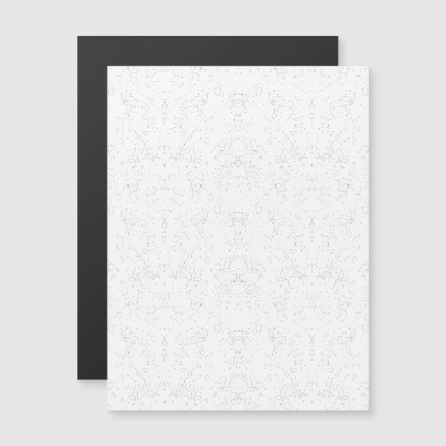 Monochrome Floral Pattern – Elegant Seamless Art Magnetisk Inbjudningskort (Fram/baksida)