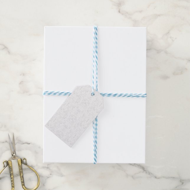 Monochrome Floral Pattern – Elegant Seamless Art Presentetikett (Med Snöre)