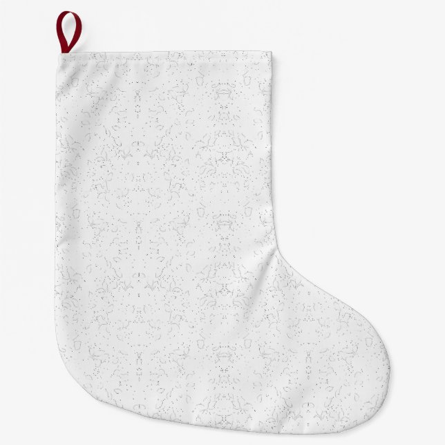 Monochrome Floral Pattern – Elegant Seamless Art Stor Julstrumpa (Framsidan)