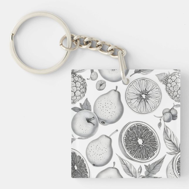 Monochrome Fruit Pattern with Botanical Elements (Framsidan)