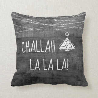 Monochrome Grått Challah La La Chrismukah Icon Kudde