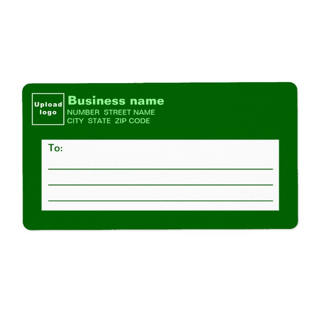 Monochrome Green Business Shipping Label Fraktsedel (Framsidan)
