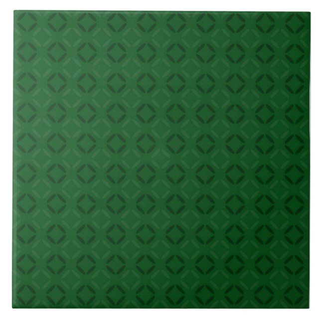 Monochrome green elegant geometric pattern. kakelplatta (Framsidan)