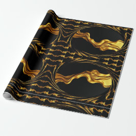 Monochrome Opulence: Liquid Gold Black Designer Presentpapper