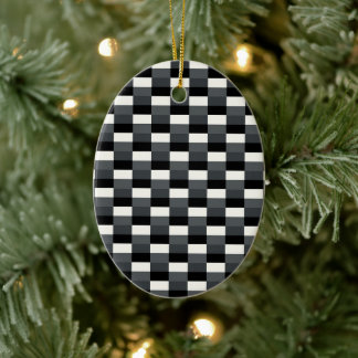 Monochrome Pattern of Gray, Grey, Black and White Julgransprydnad Keramik