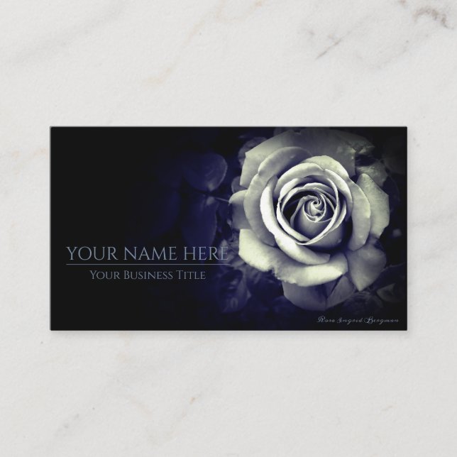 Monochrome Rose：Business Card Visitkort (Framsida)