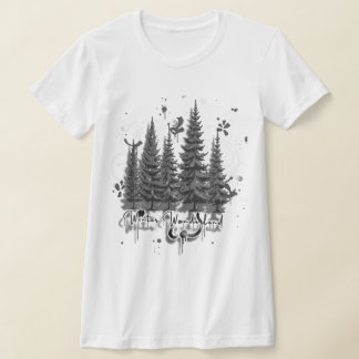 Monochrome Shadows: 3D Winter Wonderland Graffiti T Shirt
