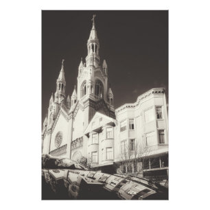 Monochrome St. Peter och Paul Catholique Church Fototryck