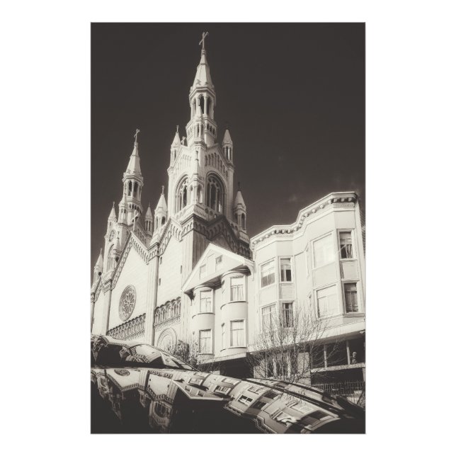 Monochrome St. Peter och Paul Catholique Church Fototryck (Framsidan)