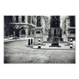 Monochrome Street View Ancient City Road Europe Fototryck